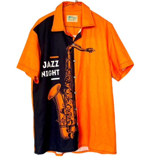 Vintage Jazz Night Button Down Size Medium - Picture 1 of 6